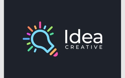 Logotipo De Idea Creativa De Bombilla