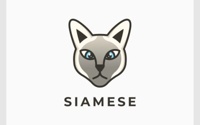 Logotipo De Ilustración De Dibujos Animados De Gato Siamés