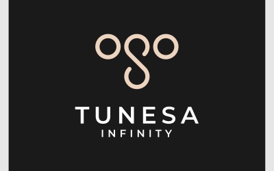Logotipo Minimalista Letra T Infinito