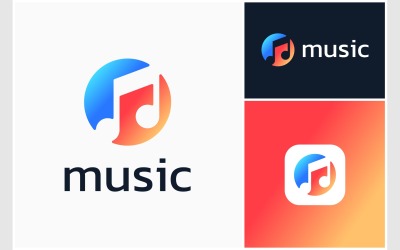 Logotipo moderno colorido do círculo musical