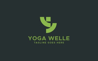 Modello di progettazione del logo yoga della lettera Y