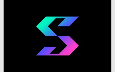 S harfi fütüristik Modern Logo