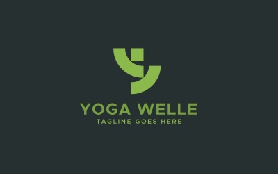 Y лист йоги логотип шаблон оформлення