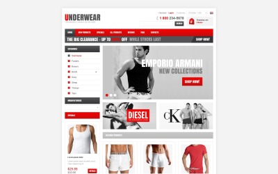 男内衣ZenCart模板