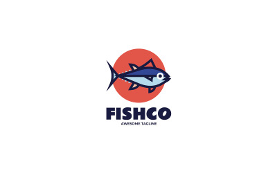 Balık Basit Maskot Logo Stili 1