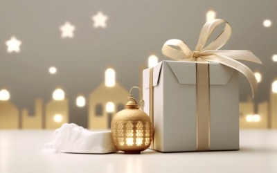 Eid ul Adha islamischer Hintergrund, Geschenkbox, Laterne 08