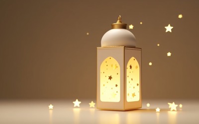 Eid ul adha islamisk bakgrund, guld närbild lykta 08