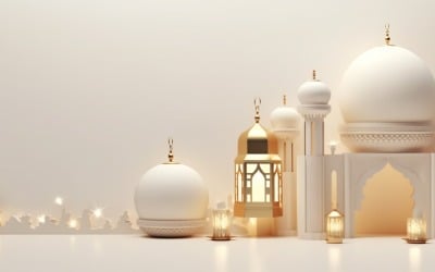 Eid ul adha islamisk bakgrund, guld närbild lykta 19