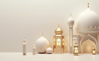 Eid ul adha islamisk bakgrund, guld närbild lykta 29