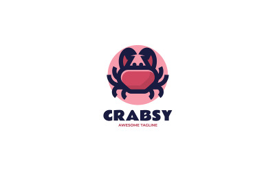 Krabbe, Einfaches, Maskottchen, Logo, 2