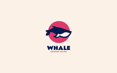 Logotipo de mascote simples de baleia 4
