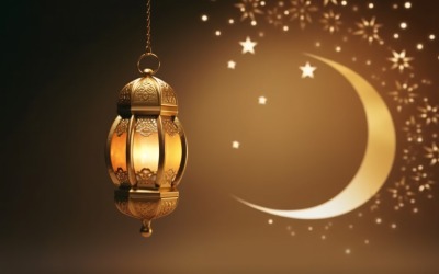 Sfondo islamico con lanterna appesa 26