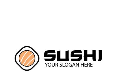 Sushi-logotyp, japansk snabbmatsdesign