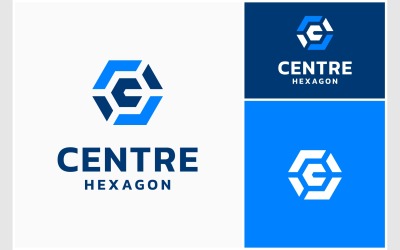 C harfi altıgen geometrik Modern Logo