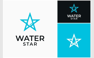 Logo moderno della stella goccia d&amp;#39;acqua