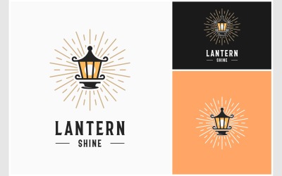 Logo vintage de brillance de lanterne
