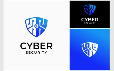 Logotipo de tecnología de seguridad cibernética