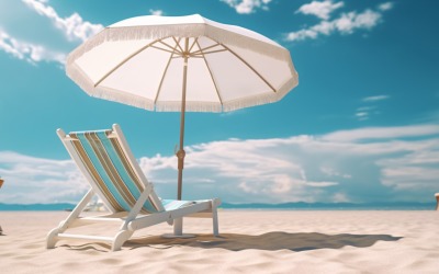 Strand Sommer Outdoor Strandstuhl mit Sonnenschirm 079