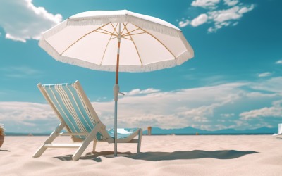 Praia verão Cadeira de praia ao ar livre com guarda-chuva 085