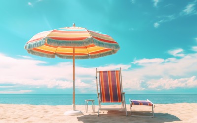 Beach summer Outdoor Beach chair with umbrella 086