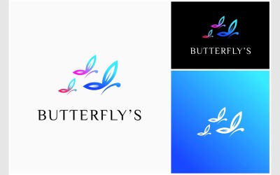 Flock Butterfly Modern Logo