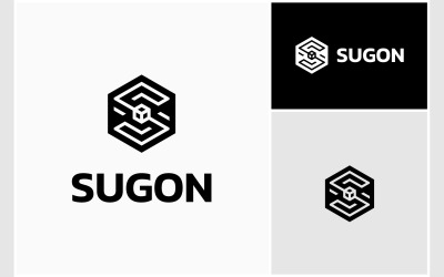 Litera S Początkowe logo geometryczne w kształcie sześciokąta