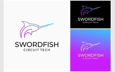 Logo della tecnologia del circuito del pesce spada