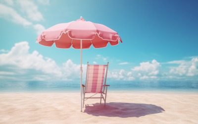 Praia verão Cadeira de praia ao ar livre com guarda-chuva 082
