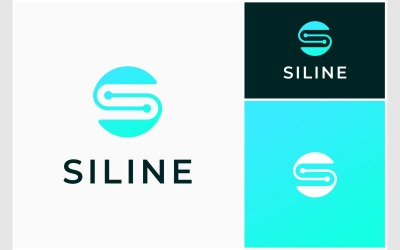 S harfi daire teknolojisi dijital logosu