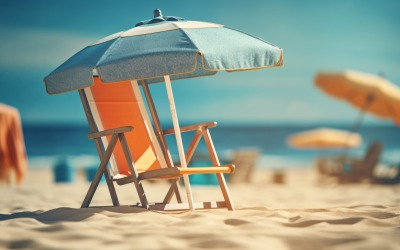 Beach summer Outdoor Solstol med paraply solig dag 245