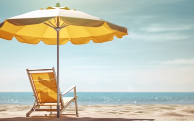 Beach summer Outdoor Solstol med paraply solig dag 249