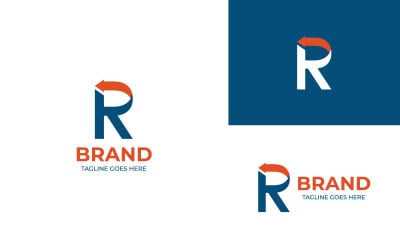 Design de modelo de logotipo de seta R