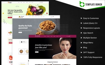Organic Dry and Jewels - Responsief Shopify-thema voor e-commerce