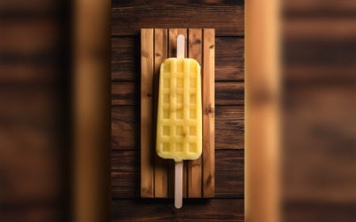 Pineapple popsicle on wooden background summer fruit concept 266