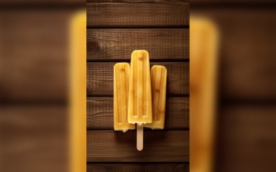 Pineapple popsicle on wooden background summer fruit concept 267