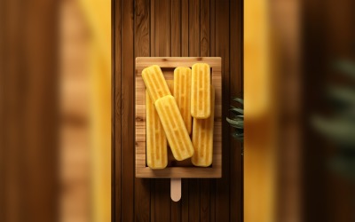 Pineapple popsicle on wooden background summer fruit concept 273