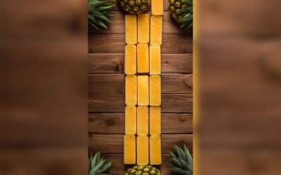 Pineapple popsicle on wooden background summer fruit concept277