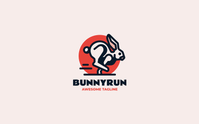 Bunny běh jednoduché logo maskota