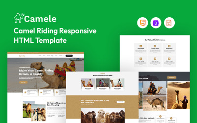 Camele – responsywny szablon strony internetowej dotyczący jazdy na wielbłądach