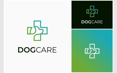 Hond medische geneeskunde zorg lijn kunst Logo