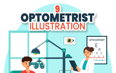 9 Illustration de l&amp;#39;optométriste