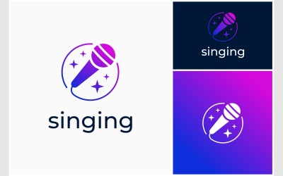 Karaoke-Song-Musik-Logo singen