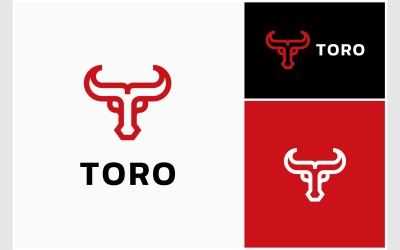 Logo del ranch del corno di toro della lettera T