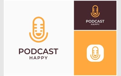 Podcast Microphone Happy Logo
