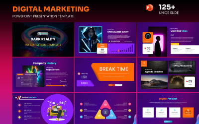 Цифровий маркетинг анімований шаблон PowerPoint