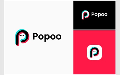 Буква P Chat Современный логотип