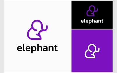 Logo Minimaliste Simple Éléphant