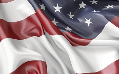 Närbild av USA viftande flagga i hörnet med kopia utrymme 32