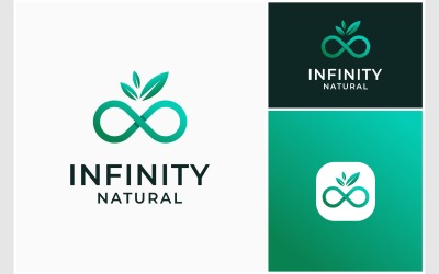 Naturalne zielone logo Infinity Eco Leaf