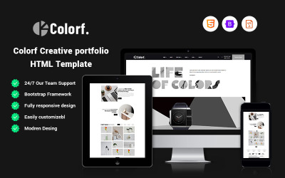 Colorf - Creatief portfolio websitesjabloon